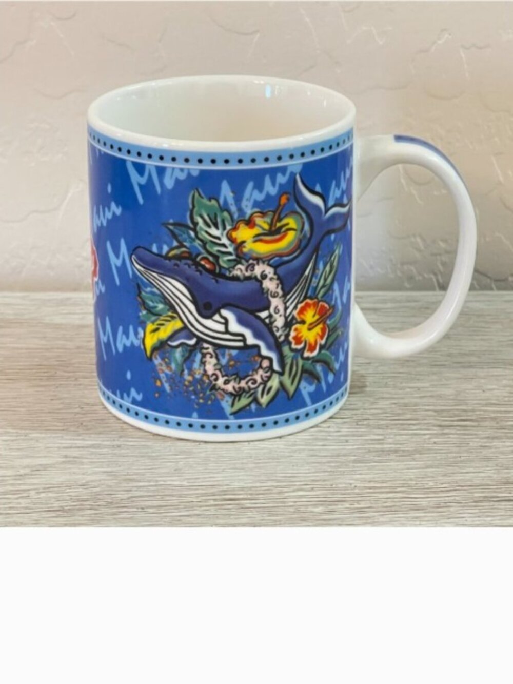 Hilo Hattie Maui Mug Cup Hawaii Island Heritage Whale Flower 2002 Vintage